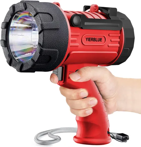 Miniatura 8 de YIERBLUE Foco Recargable con LED de Súper Altos Lúmenes, Linterna de Mano Impermeable IP67 con Filtro de Luz Roja Desmontable, de Larga Duración Rojo