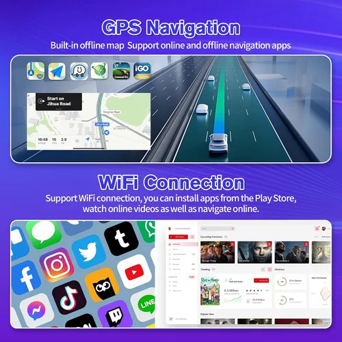 Miniatura 7 de [4+64G] 9.7" Radio de estéreo de coche para Ford F150 2009 2010 2011 2012 2013 2014 Android 13 Radio de pantalla táctil de actualización con Carplay