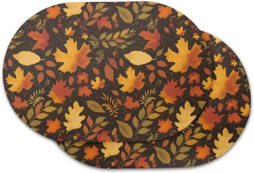 Miniatura 30 de Blue Flower Dining Table Mats Set of 2 Hummingbird Heat Resistant Placemats Washable and Wipeable Non Slip Place Mat, Waterproof Modern Dining Table