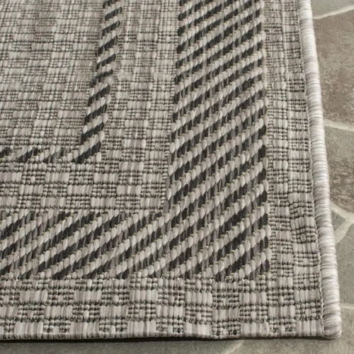 Miniatura 3 de SAFAVIEH Alfombra lavable al aire libre Courtyard Collection - 2'3" x 5', beige y negro, no desprende pelusa y fácil de limpiar, ideal para patio