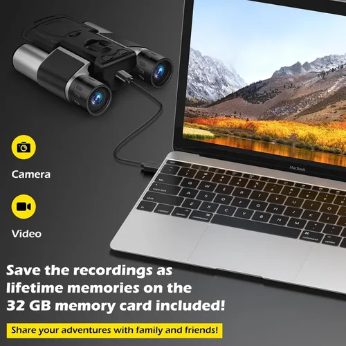 Miniatura 6 de Binoculares de 2 pulgadas con cámara integrada para adultos, zoom óptico 10x, zoom digital 8X, cámara de 40 MP, videos de 2.5 K, prismáticos