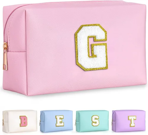Miniatura 176 de TOPEAST - Bolso de maquillaje para mujer, G Blanco nacarado-rosa