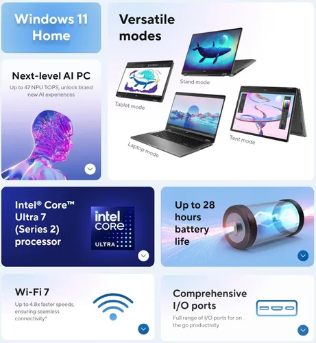 Miniatura 2 de ASUS Vivobook Flip OLED Touch Copilot+ de 14 pulgadas, Intel EVO Core Ultra 7 256V, Wi-Fi 7, bisagra de 360°, Thunderbolt4, Win 11, con mouse