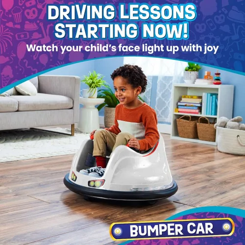 Miniatura 2 de Coche eléctrico FunPark de Flybar para montar, de 6 V, para niños de 1,5 a 4 años, luces LED, giro de 360°, soporta hasta 29,9 kg