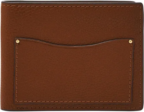Miniatura 9 de Fossil Billetera de cuero delgada minimalista plegable con bolsillo frontal para hombres