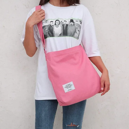 Miniatura 162 de Covelin - Bolsa de hombro informal de lona para mujer, estilo bohemio y retro, bolsa de mano, bolso cruzado, tamaño grande