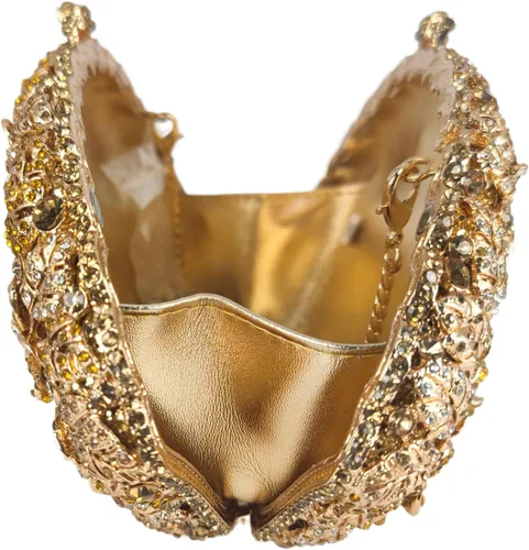Miniatura 37 de Boutique De FGG Bolso de noche de flores de embrague de cristal de lujo para mujer, bolso de boda nupcial, bolso