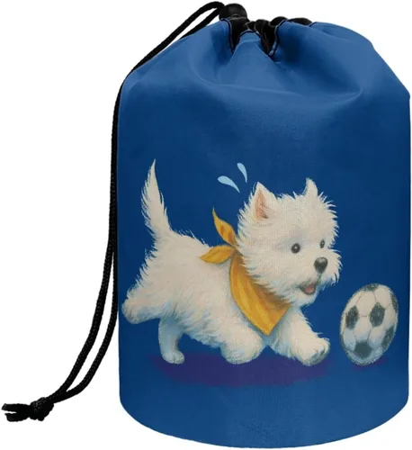 Miniatura 41 de Poceacles Bolsa de maquillaje con cordón, estuche portátil para cosméticos, bolsa de aseo de viaje, organizador de barril, bolsa de almacenamiento