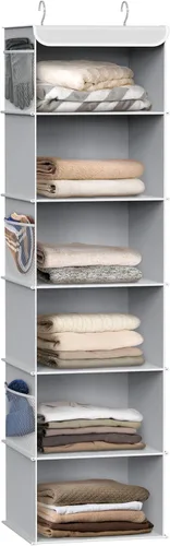 Miniatura 8 de Simple Houseware - Organizador colgante para clóset de 6 estantes, Rosa