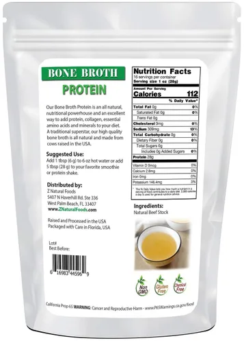 Miniatura 9 de Caldo de hueso de cúrcuma en polvo (bovino) – Hecho en Estados Unidos – Proteína + colágeno + aminoácidos – Suplemento de carne superalimento