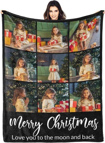 Miniatura 28 de Manta personalizada con fotos y texto para mamá, papá, bebé, familia, amigos, manta personalizada para cumpleaños, Navidad, para mujeres, hermana