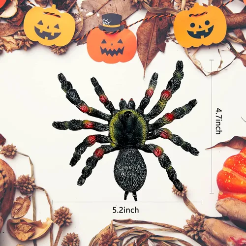 Miniatura 2 de Uelfbaby Araña realista gigante, araña falsa, modelo de acción, figuras de juguete de insectos realistas, accesorios de broma de Halloween