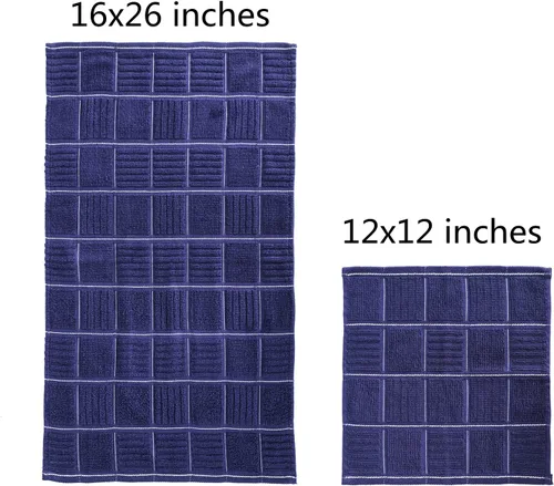 Miniatura 2 de Glynniss Juego de toallas y paños de cocina, cuatro paños de cocina de 16 x 26 pulgadas, cuatro paños absorbentes para lavar platos de 12 x 12 Azul