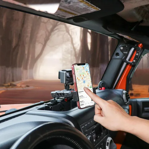 Miniatura 6 de JK Dash Soporte de teléfono para Jeep Wrangler JK JKU Unlimited 2012-2018, accesorios interiores deslizantes, soporte para cámara de acción GoPro