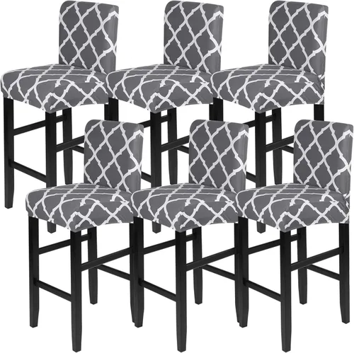Miniatura 57 de SearchI Juego de 4 fundas para taburetes de bar, fundas de asientos de taburetes elásticas y lavables, fundas para sillas de altura de mostrador