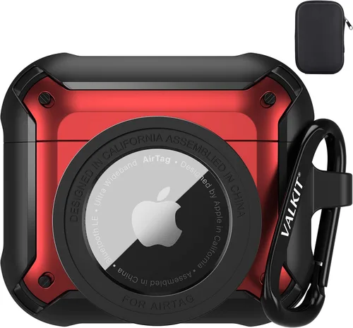 Miniatura 18 de Valkit Funda protectora resistente 2 en 1 para Airpods, a prueba de golpes, funda de Air Pod 2 para hombres y mujeres, con llavero para iPod Skin