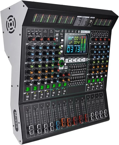 Miniatura 12 de GF8PRO - Consola de DJ profesional de 8 canales, con ecualizador de 7 etapas, 99 efectos de reverberación, pantalla LCD a color, función de silencio