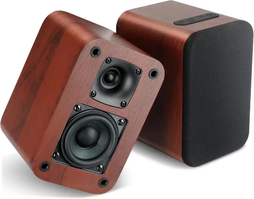 RIOWOIS Altavoces Bluetooth alimentados para estantería, altavoces de reproductor de discos de 40 W con woofer de 2.75 pulgadas, altavoces estéreo