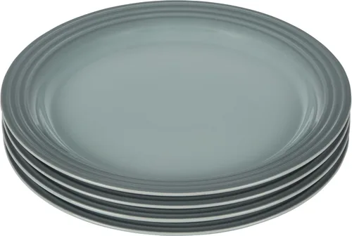 Miniatura 7 de Le Creuset Juego de 4 platos llanos de gres, 10.5 pulgadas cada uno, Caribe