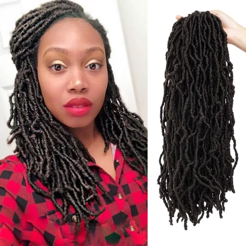 Miniatura 38 de Youngther Cabello sintético de ganchillo de 24 pulgadas, 6 unidades, 84 soportes, extensibles, cabello de ganchillo suave de diosa, cabello 1b