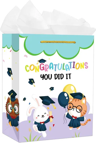 PETCEE Bolsas de regalo de graduación de jardín de infantes – Felicitaciones Pre-K Regalos de graduación preescolar para niños y niñas, bolsas de a-5
