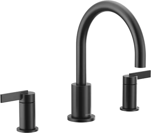 Miniatura 8 de Moen T6223BG Cia - Kit de moldura de grifo de bañera romana de arco alto de 2 manijas, requiere válvula, oro cepillado