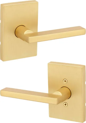 Miniatura 18 de Kwikset Halifax - Manija de puerta de paso interior, palanca para puertas de armario y pasillo, manija reversible sin bloqueo, color negro mate