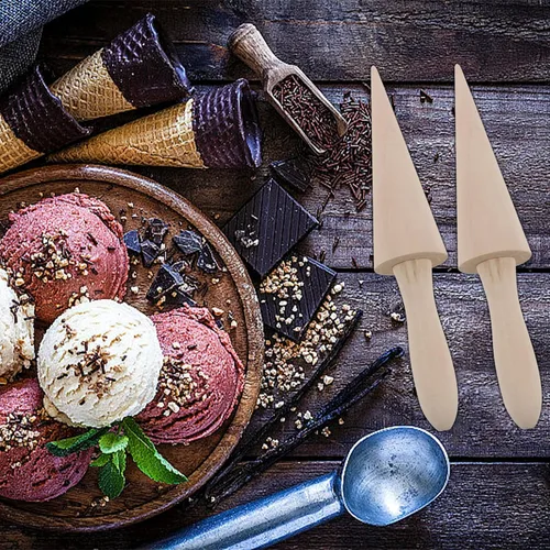 Miniatura 8 de Molde de rodillo de pizzela, cono de madera gofres helado cono pizza pastelería herramienta de moldeo
