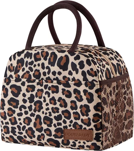 Miniatura 10 de douyadady Bolsa de almuerzo para mujeres/hombres, fiambrera mujeres/hombres (azul bebé+rayas blancas)