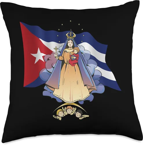 Miniatura 5 de Cuban Virgen de la Caridad del Cobre Art by NLTS Virgen la Caridad del Cobre Patrona de Cuba y Bandera Cubana, 16.0 x 16.0 in, Multicolor