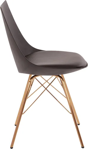 Miniatura 5 de OSP Home Furnishings Oakley Mid-Century - Silla de comedor moderna con asiento acolchado de piel sintética, color negro