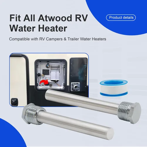 Miniatura 5 de Varilla de ánodo para calentador de agua para autocaravana, 1/2 NPT de 1/2 pulgada, para calentador de agua de caravana, Atwood Dometic 11553, se