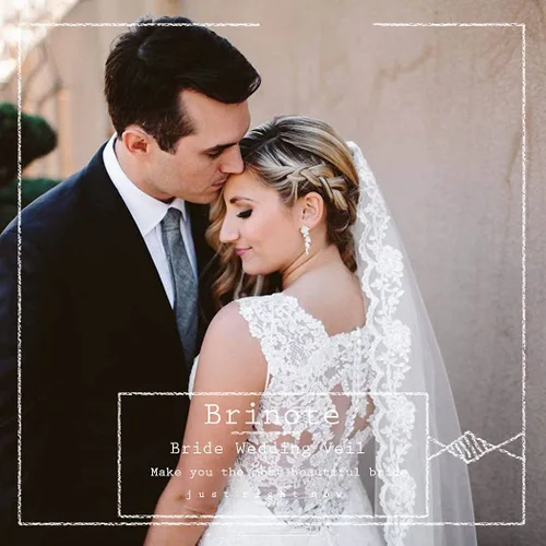 Miniatura 5 de Brinote Velo de novia de encaje apliques con peine 1 nivel largo hasta la cadera velos de novia de cristal velos de tul suave para novias, Marfil