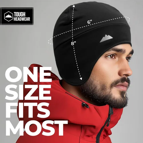 Miniatura 26 de Tough Headwear Gorras térmicas para casco para hombre, para invierno, gorra de casco y gorras de ciclismo para correr, esquiar, deportes de invierno