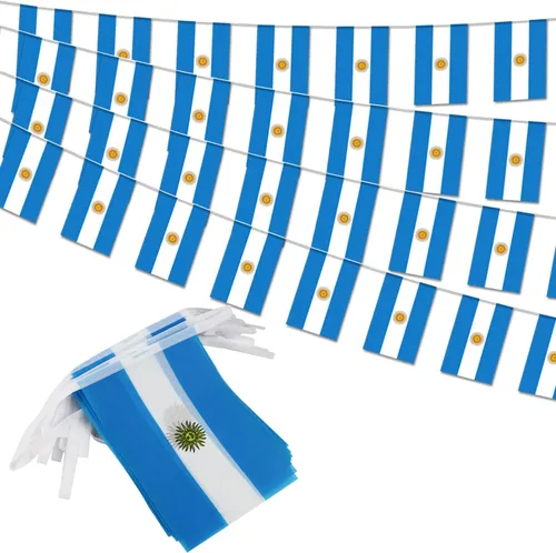 Miniatura 8 de Banderín de bandera de Colombia – 38 banderas, 42 pies, pequeñas banderas colombianas para decoración del país, escuela, fiesta, eventos deportivos