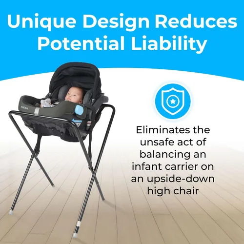 Miniatura 3 de Koala Kare Asiento infantil Kradle – Portabebés seguro, altura de mesa con patas tubulares de acero, diseño plegable y compacto, malla lavable a