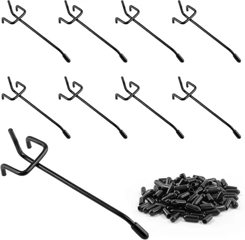 100 ganchos para tablero de clavijas de 4 pulgadas, gancho de acero inoxidable, organizador de herramientas para tablero de clavijas de garaje para