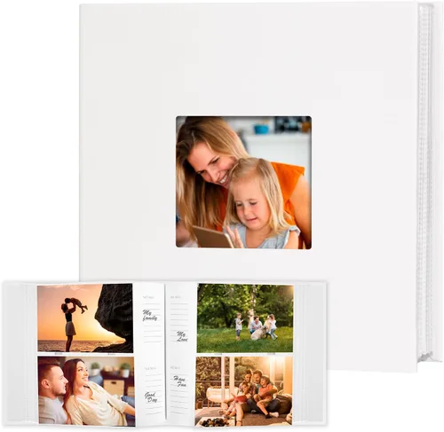Miniatura 8 de Álbum de Fotos 4x6 360 Fotos con Espacio para Escribir Cubierta de Cuero con Ventana Frontal, Álbum de Imágenes 360 Fotos Libro de Álbum de Fotos