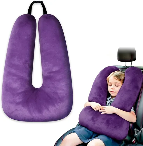 Miniatura 12 de Atablyn La almohada de cuello para niños proporciona doble apoyo a la cabeza y el cuello en cualquier posición de sueño en vuelos, automóviles