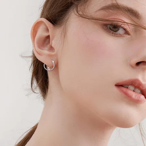 Miniatura 27 de VONALA Bonitos aretes de aro de plata de ley 925, regalos de cumpleaños para mujer