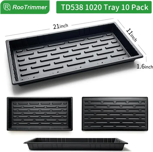 Miniatura 2 de RooTrimmer Bandejas de Cultivo, 1020 Bandejas de Vivero de Plantas de Servicio Pesado, Bandeja Plana Iniciadora de Semillas para Plántulas