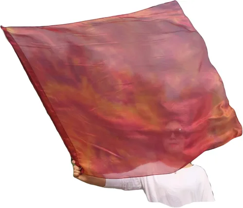 Winged Sirenny Bandera flexible de seda transparente de adoración profética de 40 pulgadas, pancarta de adoración litúrgica para la iglesia (cobre)