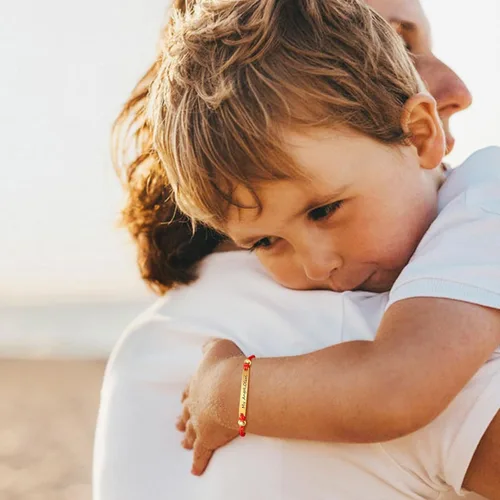 Miniatura 41 de Pulsera de barra para bebé: chapado en oro de 18 quilates, pulsera con placa de identificación personalizada para niños pequeños de mamá, nombre