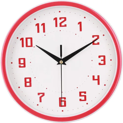 Topkey Reloj de pared redondo silencioso para cocina, estilo moderno, sin tictac, decorativo, dormitorio, oficina, estudio, cocina, reloj de pared,