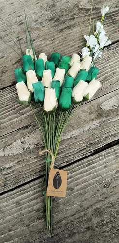 Miniatura 5 de Ramos originales de rosas de madera en 1, 2, o 3 docenas Día de San Patricio