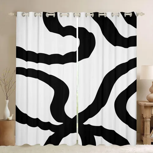 Miniatura 12 de jejeloiu Cortinas grises y rojas para dormitorio, sala de estar (2 paneles, 38 x 45 pulgadas), cortinas opacas con rayas geométricas, cortinas