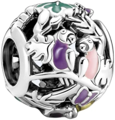 Dijes de plata de ley 925 para pulseras y collares, cuentas de búho de tren para niños, dijes de árbol familiar, regalo de joyería para mujeres y