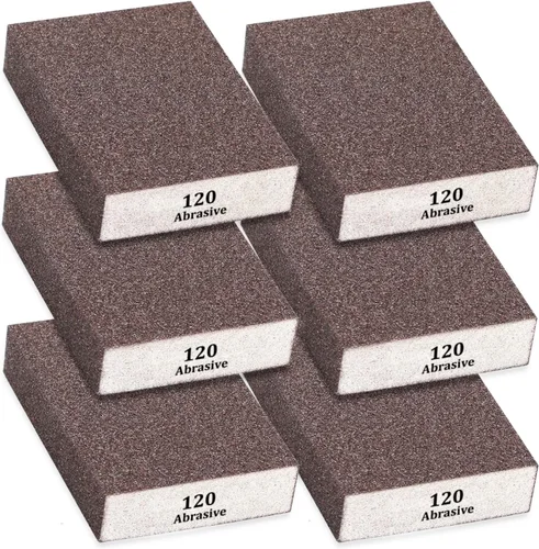 Miniatura 9 de Tnisesm Bloques de lijado de 60 granos, esponja de lijado para paneles de yeso, madera, metal, lavables y reutilizables, lavables y reutilizables, 6