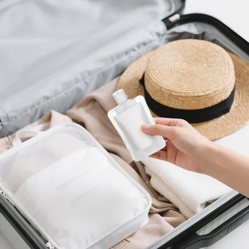 Miniatura 6 de 15 bolsas portátiles de embalaje de maquillaje líquido de viaje, bolsas portátiles 2025 para artículos de tocador, accesorios de viaje recargables