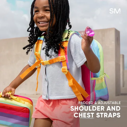 Miniatura 9 de Simple Modern Mochila para niños y niñas escolares, Disney Arcoiris princesa, 18 L